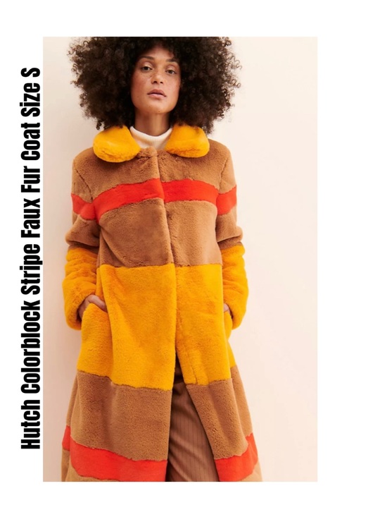 Hutch Jackets & Blazers - Hutch Colorblock Stripe Faux Fur Coat Size S